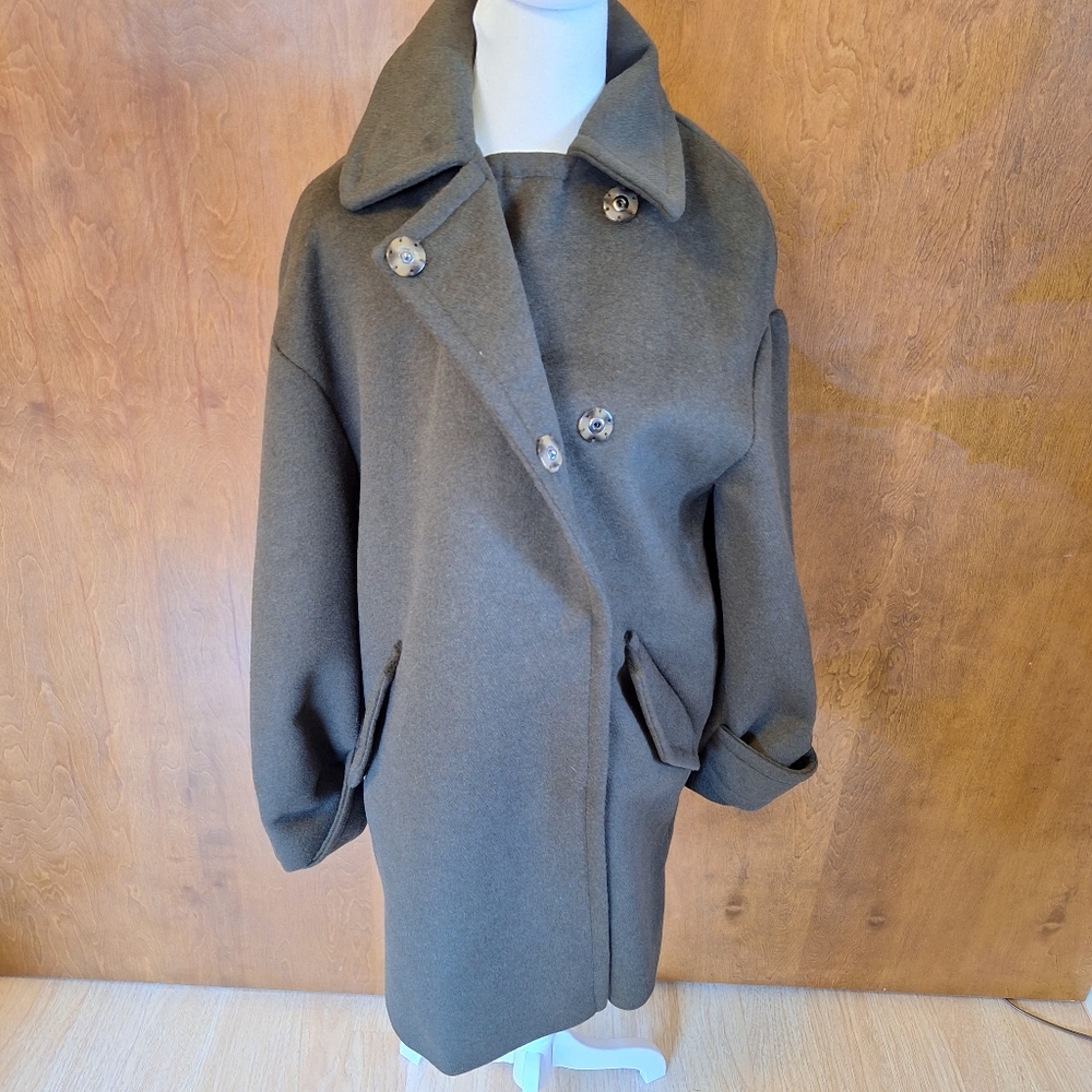 ASOS Women's Dark Gray/Olive Green Coat - Picture 6 of 10